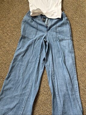 Rewash Light Blue Wide-Leg Denim Jumpsuit Pants